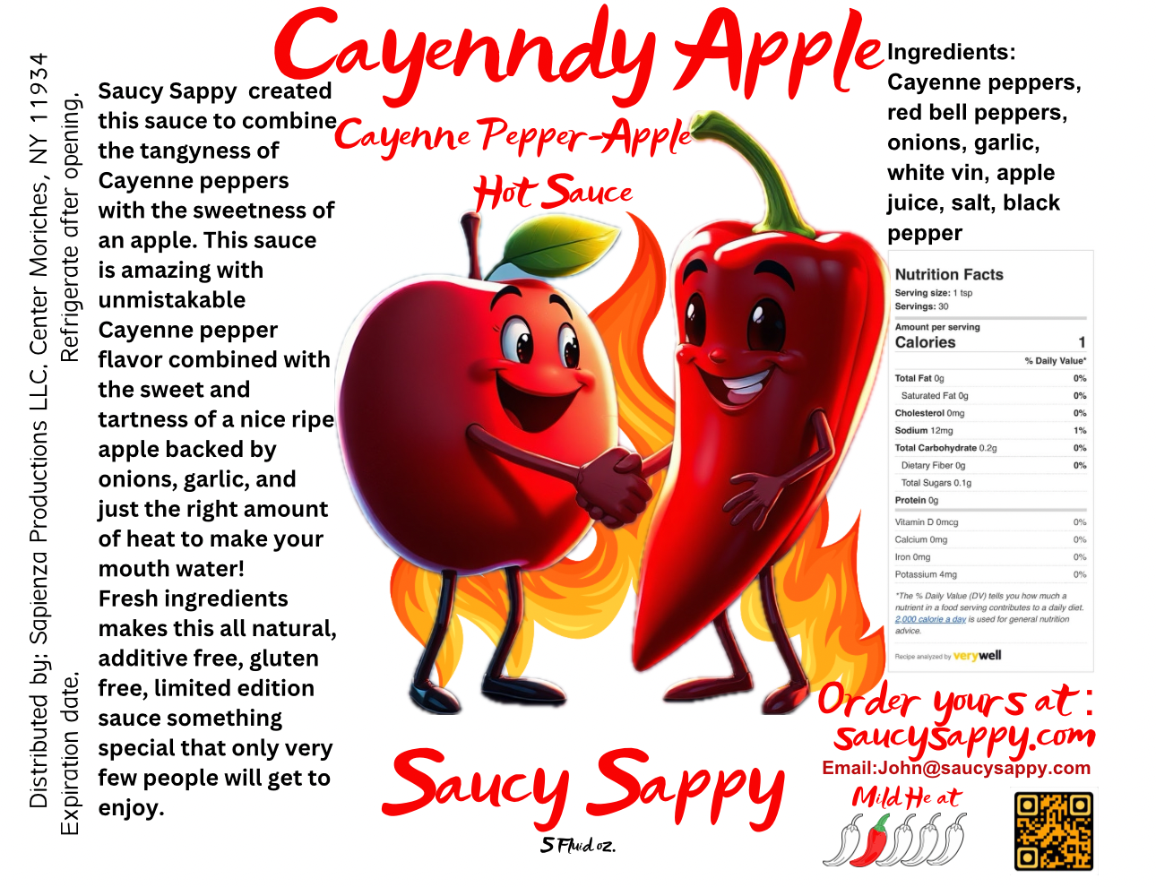 Cayenndy Apple Cayenne Pepper and Apple Hot Sauce