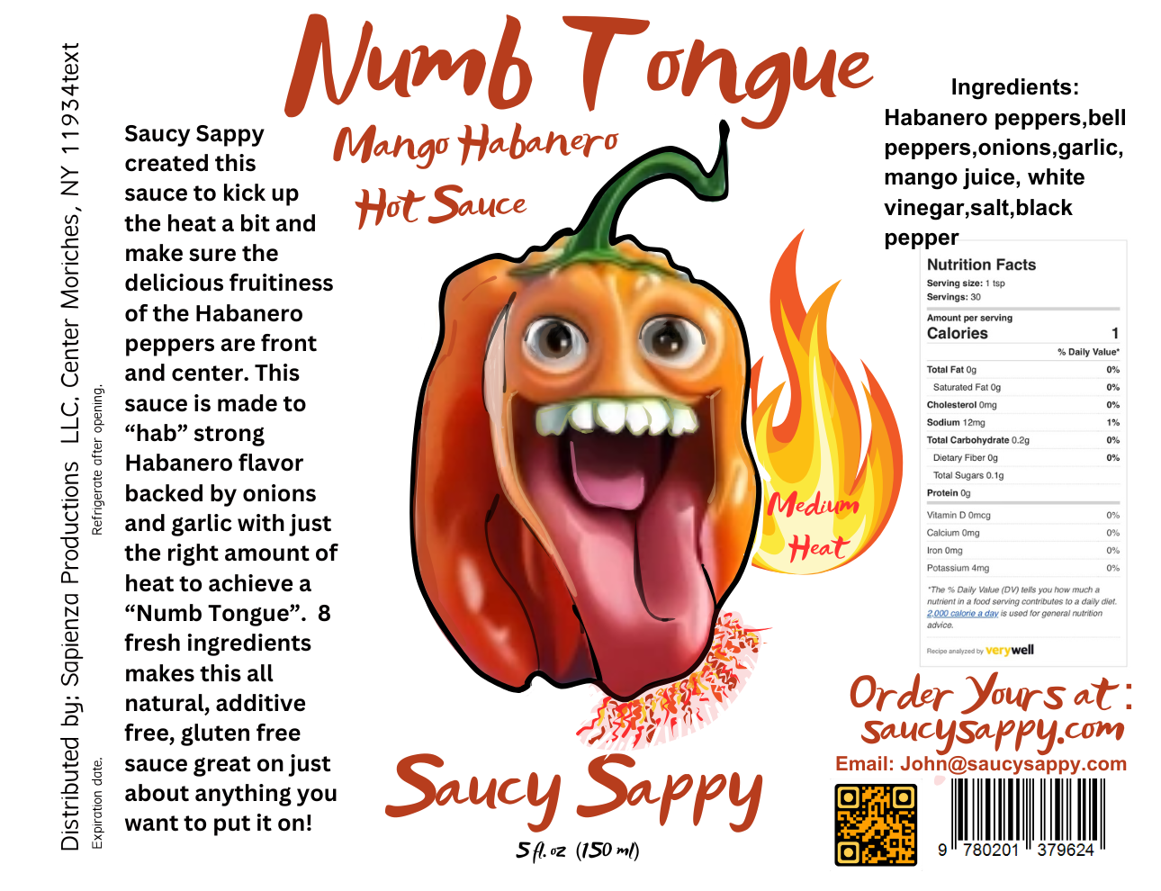 Numb Tongue Mango Habañero Hot Sauce